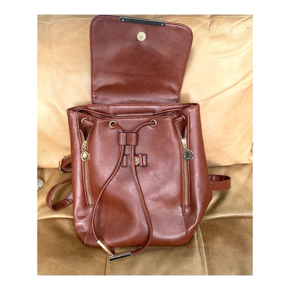 Artificial Leather Backpack, Yellow Gold Hardware - Picture 6 of 13